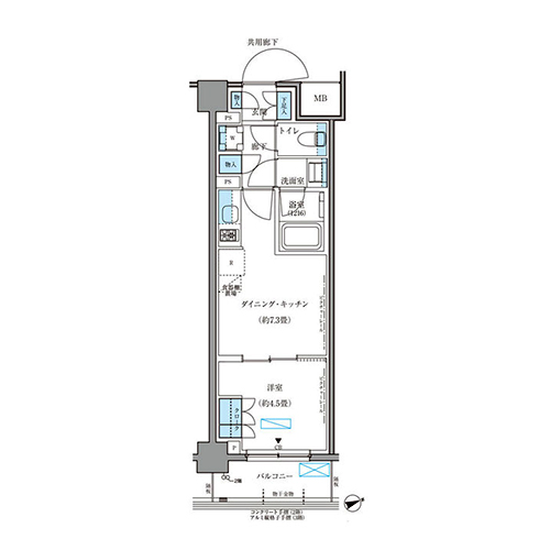 パークアクシス文京本郷(1DK[CB1-type]：31.19㎡)の間取り画像