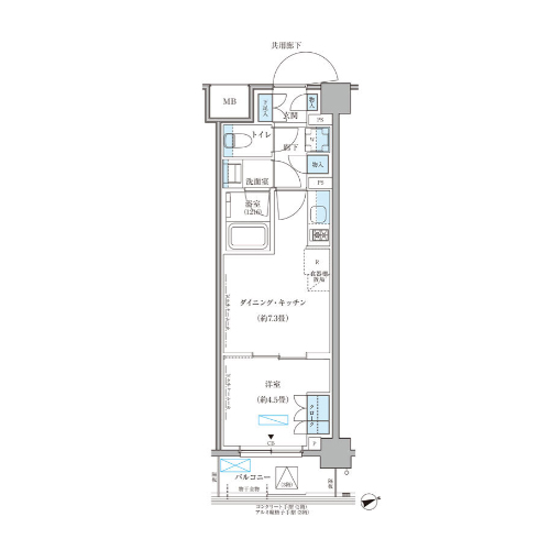 パークアクシス文京本郷(1DK[CB2-type]：31.19㎡)の間取り画像