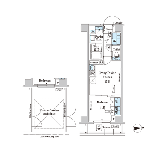 パークアクシス市谷加賀町：間取図