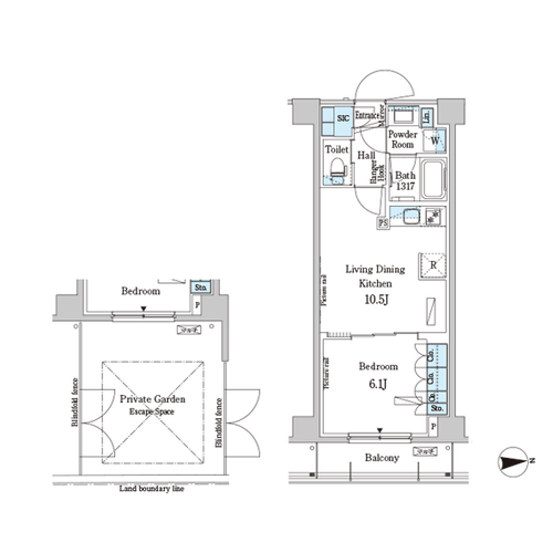 パークアクシス市谷加賀町：間取図