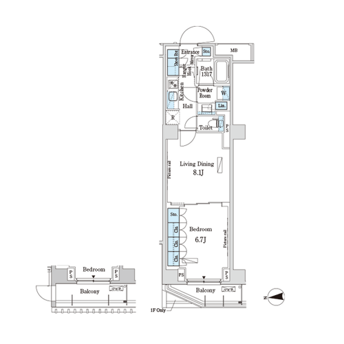 パークアクシス市谷加賀町：間取図