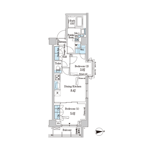 パークアクシス市谷加賀町：間取図