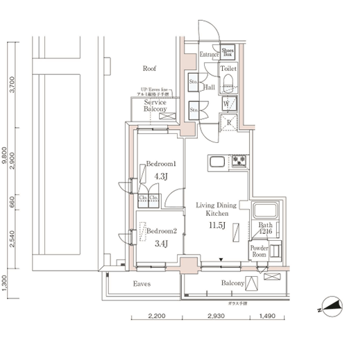 パークアクシス市谷左内町：間取図
