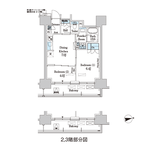 パークアクシス蔵前・春日通り：間取図