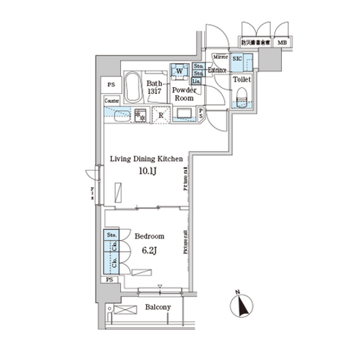 パークアクシス日本橋兜町：間取図