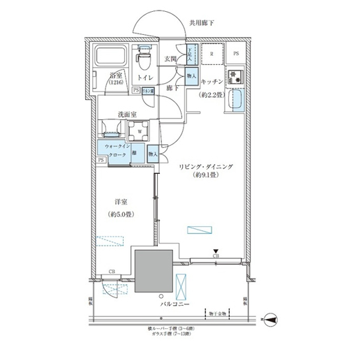 パークアクシス西大島コンフォートスクエア(1LDK[BW-B1-type]：39.85㎡)の間取り画像