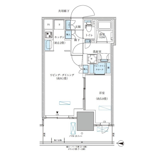 パークアクシス西大島コンフォートスクエア(1LDK[BW-B2-type]：39.85㎡)の間取り画像