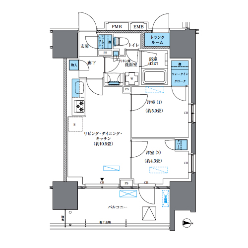 パークアクシス西大島コンフォートスクエア(2LDK[BE-G-type]：47.92㎡)の間取り画像